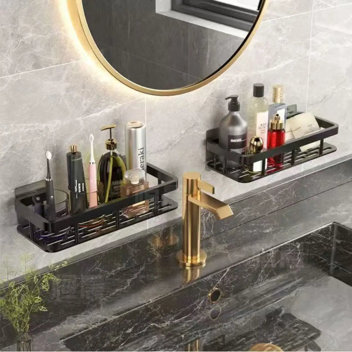 Estante de Esquina para Baño sin Taladro