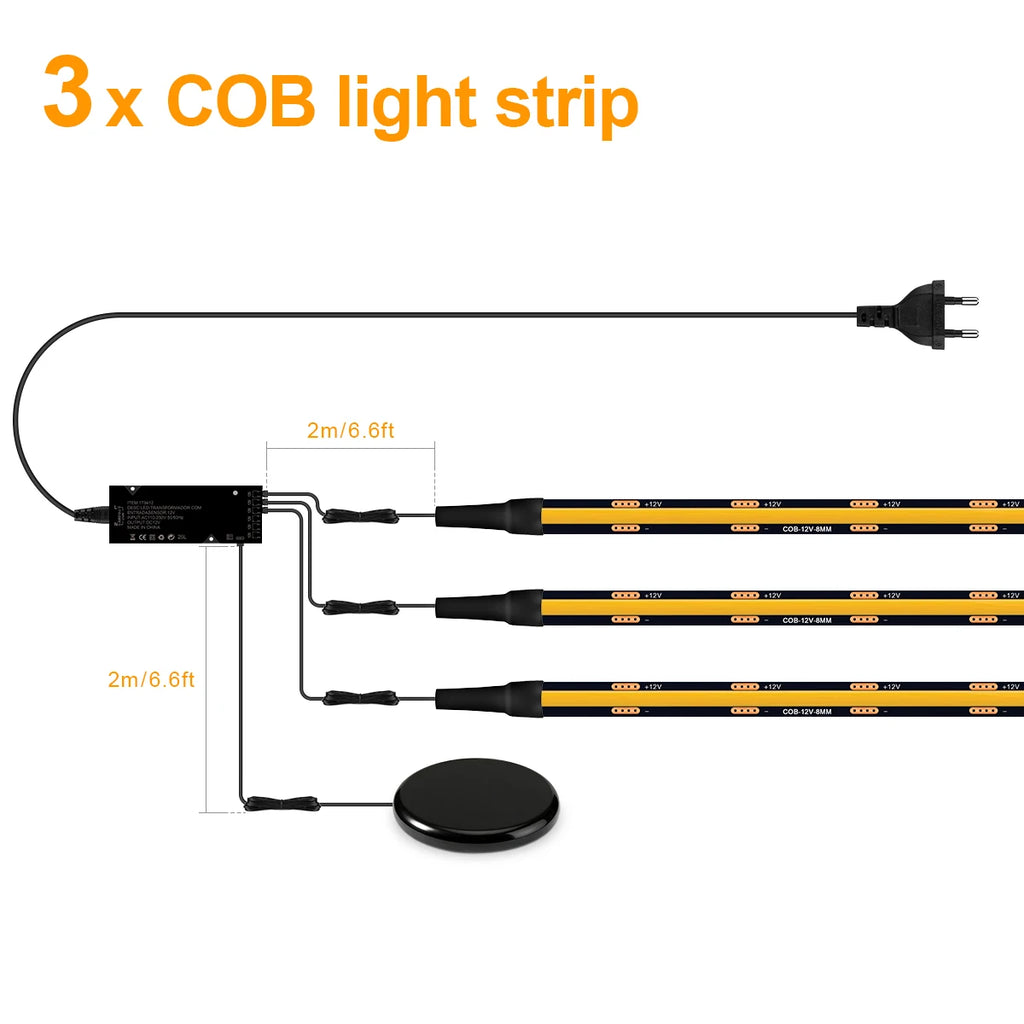 Tira de Luz LED Táctil con Tecnología COB
