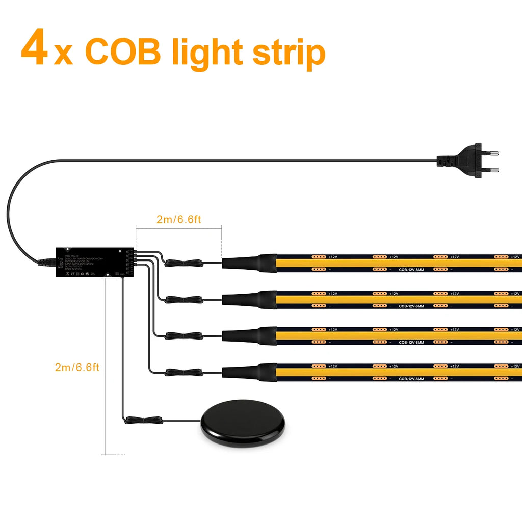 Tira de Luz LED Táctil con Tecnología COB