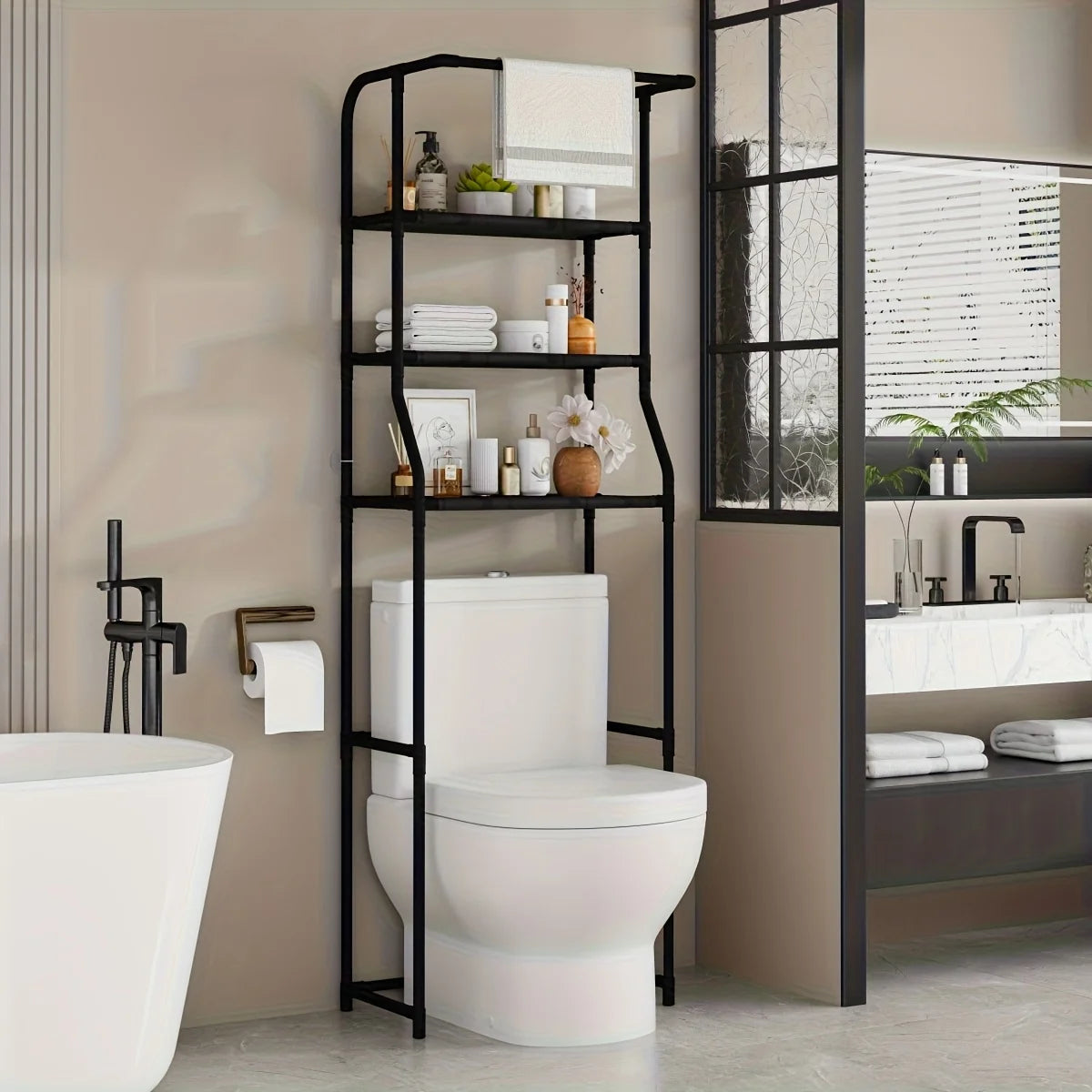 Estante Multicapa de Suelo para Baño y Lavandería