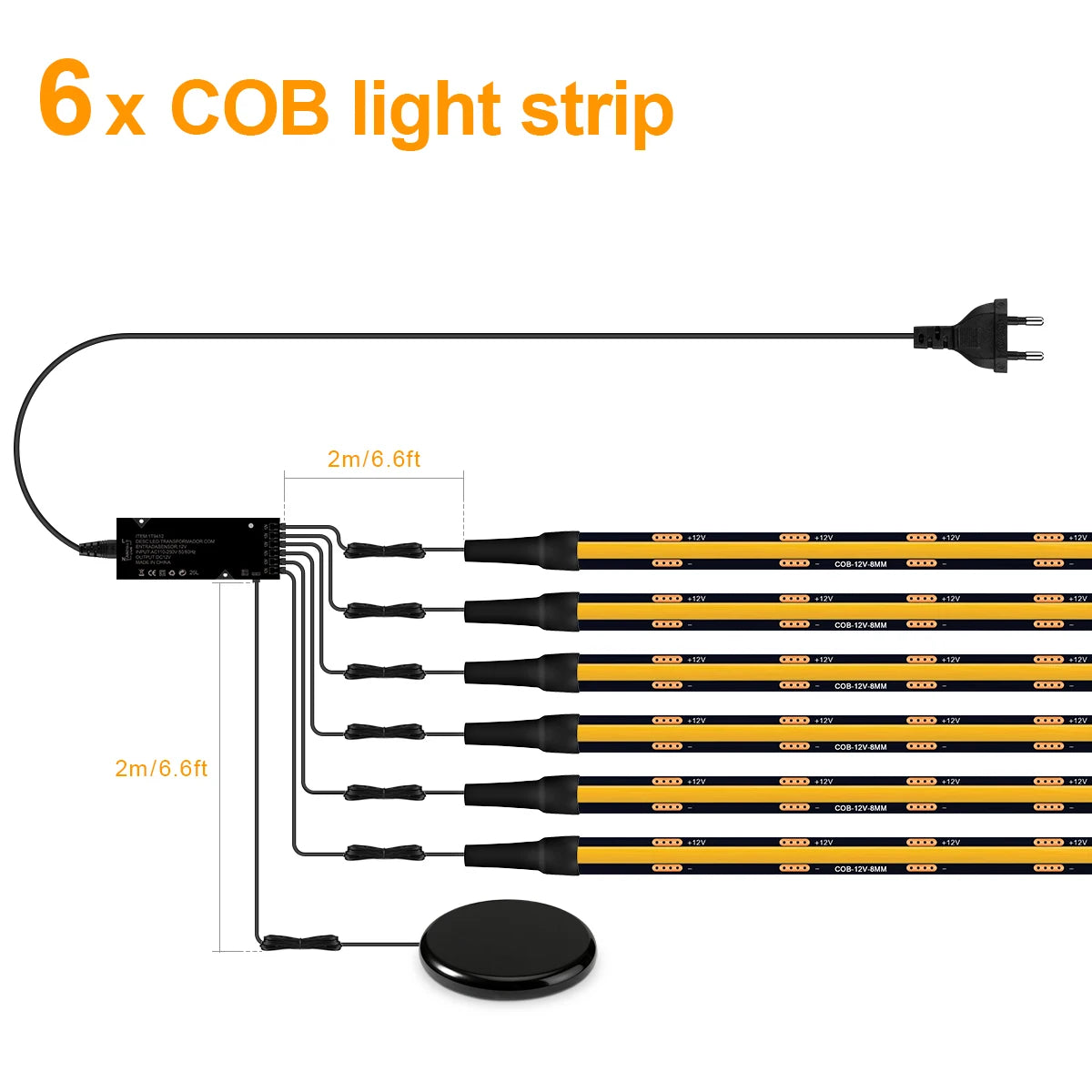 Tira de Luz LED Táctil con Tecnología COB