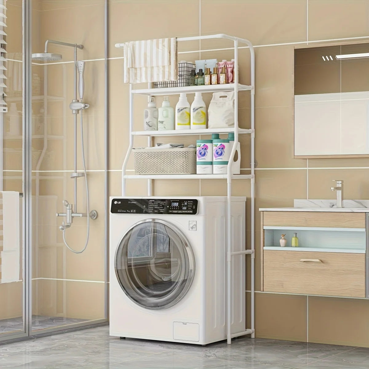 Estante Multicapa de Suelo para Baño y Lavandería