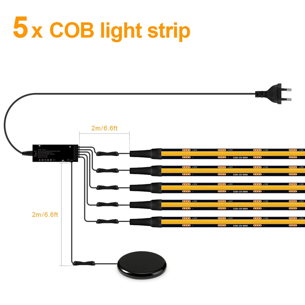 Tira de Luz LED Táctil con Tecnología COB